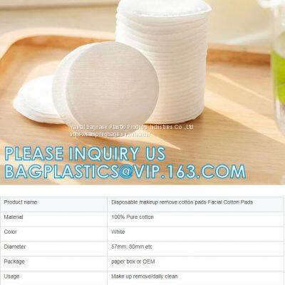 Organic Bamboo Cotton Make Up Remover Pads With Cotton Washing Bag, Facial Organic Cosmetic Round Cotton Pads Embossed Cotton Wool Makeup Pad photo-5