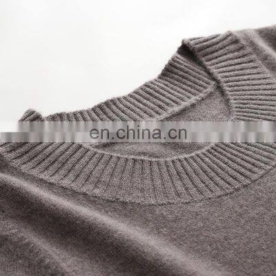 Manufacturer's Women's Autumn Midi 100% Cashmere Knitwear Breathable Knee-Length Dress With Natural Waistline Solid Pattern photo-3