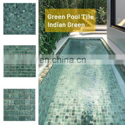 art design decorative project polished  custom green stone natural marble mosaic swimming pool mosaic tile