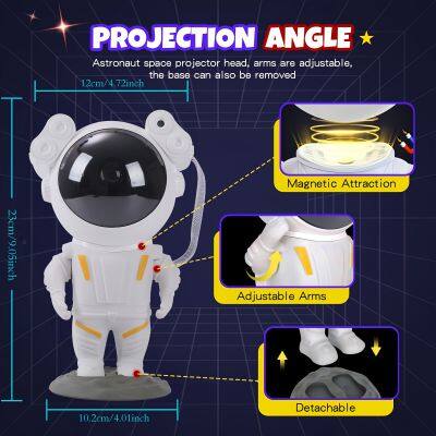 Galaxy Night Light Projector With Remote Control 360°Rotatable Nebula Projector Usb Astronaut Led Lamp For Room Decoration photo-5