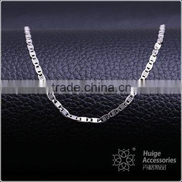 2015 simple design fashion jewelry rhodium plated cheap chain necklace