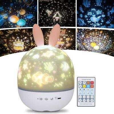 LED Galaxy Projector Laser Projector Christmas Rabbit Star light Proyector Music For Children Bedroom Night Lights