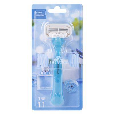 Smooth Women Body Hair Shaving Blades 4 Blades Safety Hair Remover Razor Blades Female Bikini Razor Private LOGO F-0052