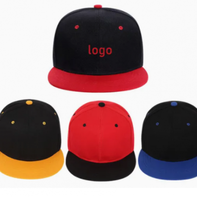 Hip Hop Caps Custom Embroidered Logo Flat Brim Sports Baseball Caps Blank 5 Panel Custom Hats Snapback Cap