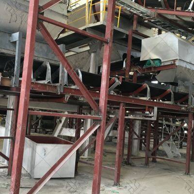 Sistemas de gestión de residuos. Cinta transportadora de clasificación de reciclaje de residuos. Planta de clasificación de residuos sólidos urbanos