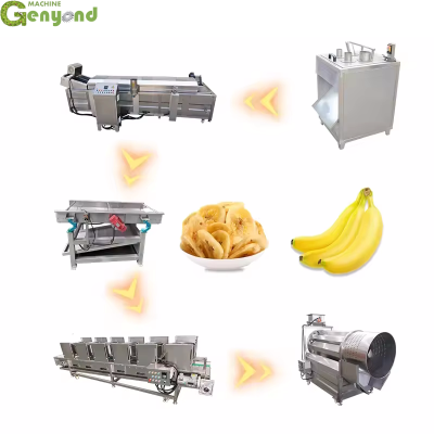 Промышленная линия по производству фрированных банановых чипсов, произведенная на заводе в Шанхае