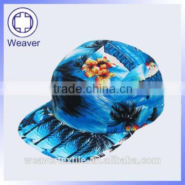 Custom Flat Brim Sublimation Floral Print 5 Panel Caps / Snapback Cap Hat / 5 Panel Snap Back Hats                        
                                                Quality Choice