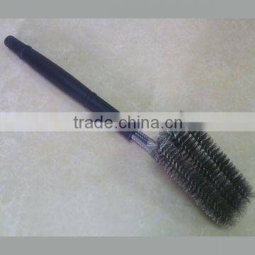Best Selling 3 Sided 18' Stainless Steel Wire BBQ Grill Brush Barbecue Grill Brush Long Handle Steel Wire Brush Cheap