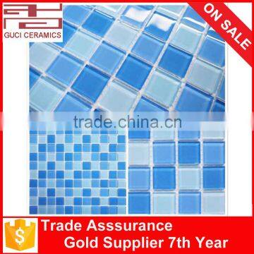 300x300x4mm swimming pool crystal glass mosaic tiles for sale