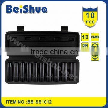 10 Piece 1/2" Square Drive Impact Socket Set