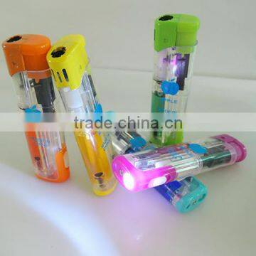 Mini Size Torch Lighter Transparent Windproof Electronic Gas Lighter With Led Light