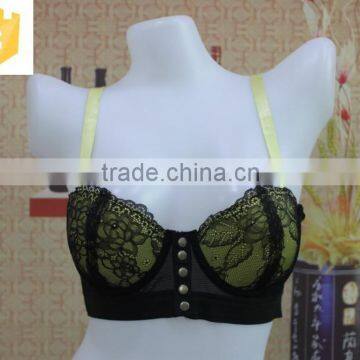 2016 wholesale luxury front closure lace full cup sexy push up ladies latest design bra