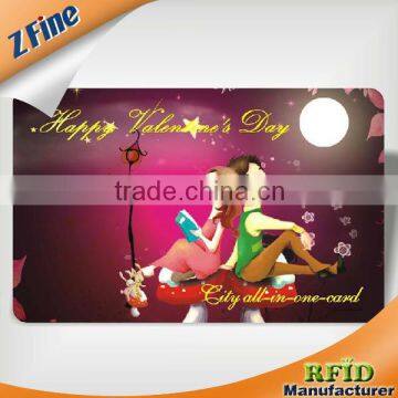 High quality c80 pvc smart card for valentine's day gifts 0.35mm thickness