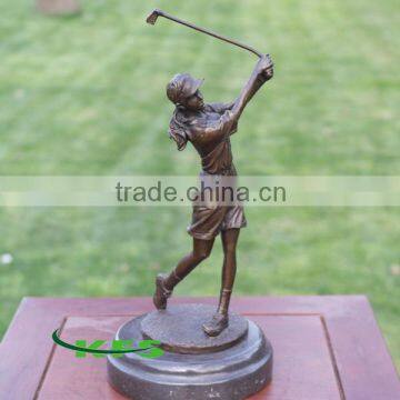 Bronze Player Golf Girl Sculpture