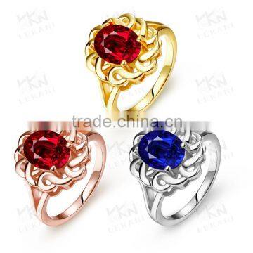 Gold Plated Jewelry Womens Ring with crystal For Engagement Ring