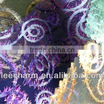 Polyester Metallic Blended Helix Pattern Printing Foil Organza Mesh