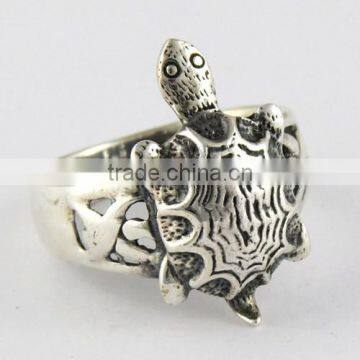 Oxidized Plain Silver Tortoise Silver Ring, 925 Sterling Silver Jewelry, Silver Jewelry