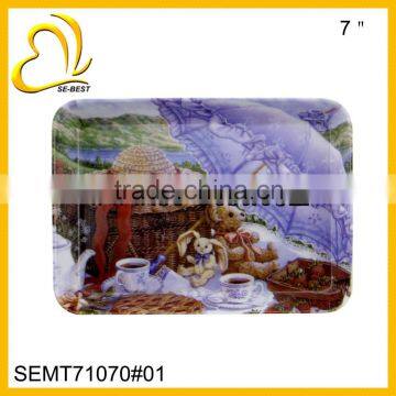 7 inch food grade plastic serving e tray ; melamine food tray