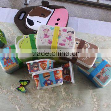 High qualtity eco-friendly bamboo fibre kids protable lunch box                        
                                                                                Supplier's Choice