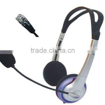 Lightweight enhanced call center headphone with RJ Jack