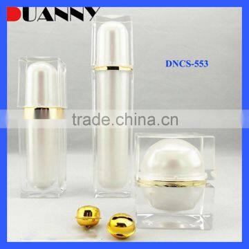 Pearl White Square Cosmetic Bottle Packaging,Pearl White Cosmetic Bottle