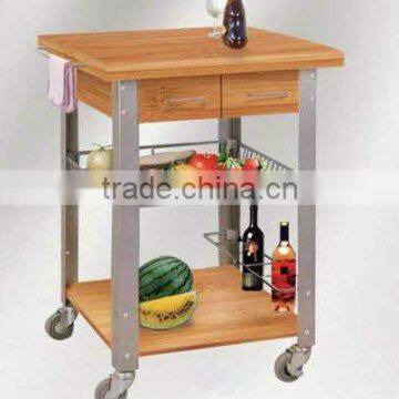 bamboo kitchen trolley