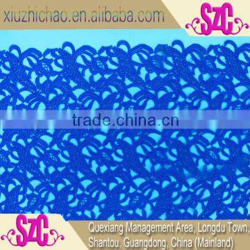 ZSM01 High Quality african polyster chemical blue lace dress