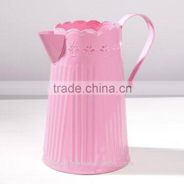 2015 Pink JUG PITCHER /Water Flower Vase/Unique Flower Vase /metal flower antique vase