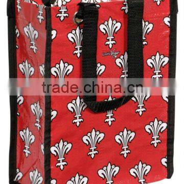 Environmental pp woven shopping bag with ribbon handle and huge LB