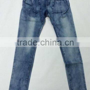 Retro High-waist Skinny Washed Ripped Elastic Waist Jeans Ladies Stretch Jeans