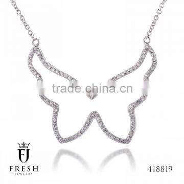Fashion 925 Sterling Silver Necklace - 418819 , Wholesale Silver Jewellery, Silver Jewellery Manufacturer, CZ Cubic Zircon AAA