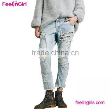 2016 New Fashion Summer Style Hollow Out Pants Jeans Sexy Woman photo-2