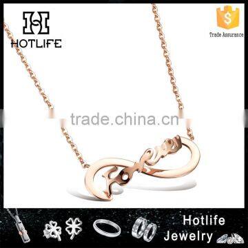 Famous Brands Jewelry Top Designs Elegant Gold Forever Love Necklace for Ladies