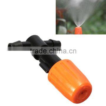 Newest 10pcs Agricultural Garden Plastic Mist Nozzle Orange Flower Misting Atomizing Sprinkler Nozzles Tee Sprayer Greenhouse