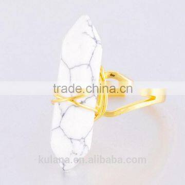 2014 Fantasy White turquoise Gemstone gold rings WR158702