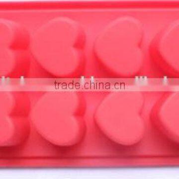 100% food grade romantic lovely heart shape making silicone ice cube tray