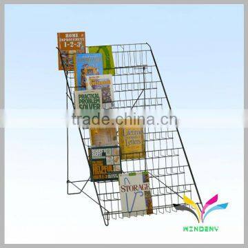 Lower MOQ factory design magazine newspaper storage wire rack magazine display