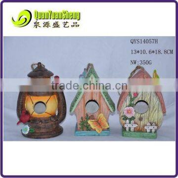 Cheap polyresin retro lantern shape bird houses