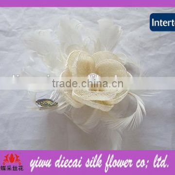 Lady Sinamay Flower with Feather Petal Decorated Artificial Flower