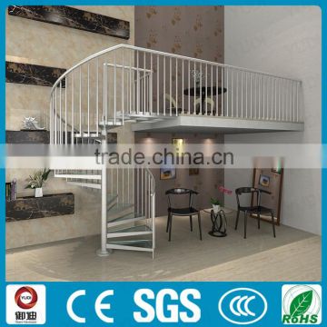 space saved aluminum indoor glass spiral stair design