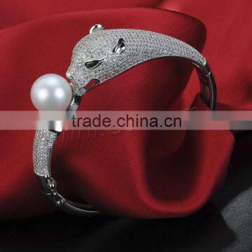 High Quality Freshwater Pearl Silver Bracelet 925 Sterling Silver Bangle