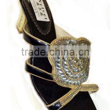 csb704 black New arrival fashion lady sandals with shone for wedding/party