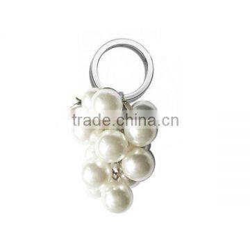 Fake Pearl Charms With Metal Keychain for Promotion