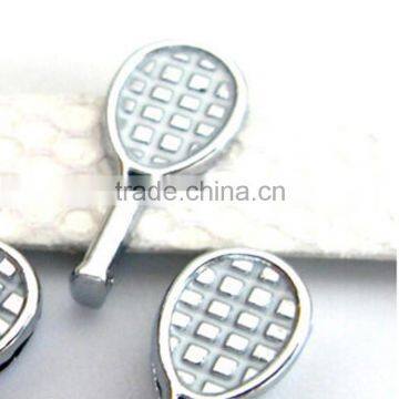 2015 Hot Wholesale Alloy 8mm Badminton Slide Charms Sport Beads Jewelry