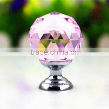 Cheap price different colors clear pink crystal door knobs