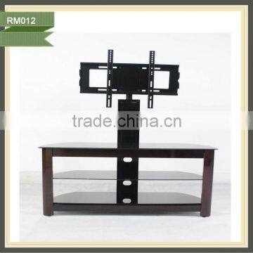 black tempered glass cheap creative right-angle wall lcd tv stand