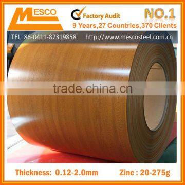 Galvanized Surface Treatment And Steel Coil Type Wooden Pattern Ppgi