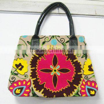 Suzani Embroidery Designer Tote Beach Bag Wedding Hand Tote Bag ikat shopper bag