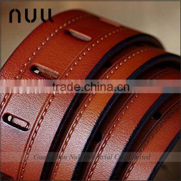 Brown / White Fashion Design Factory Wholesale Leather Belt Strap Belt Buckle Manufacturers