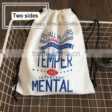 Wholesale Top Quality Custom printing Canvas drawstring Bag